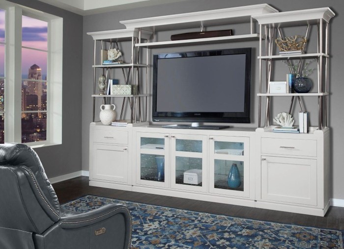 Wall unit grey wave white modern esf contemporary units entertainment wood room tv finish living wash chrome oak gray glass